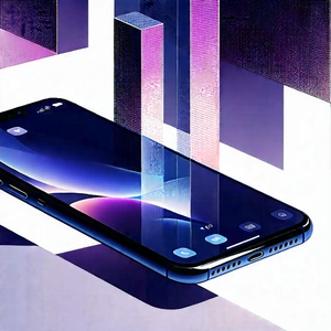 Smartphone With Streaming Content With Blue Cell