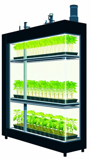 A Large Display Case Filled With Various Plants