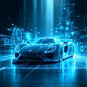 Automotive Technology In Research Center With Futuristic Sleek