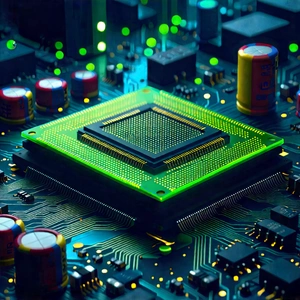 Close-up of microprocessor