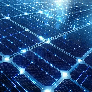 Solar panel with blue light glow