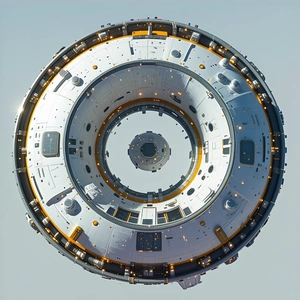 The Image Is A Close-up Of A Large, Round, White Structure With A Central Hole