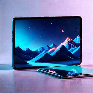 Tablet With Streaming Content With Large, Brightly