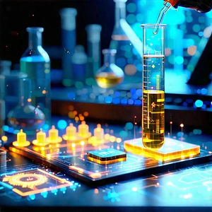 Financial Technology In Modern Laboratory With Laboratory Setting