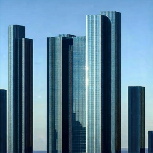 Urban Voxel Art: Skyscraper with minimalist design