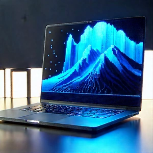 Laptop With Data Visualization With Laptop Computer
