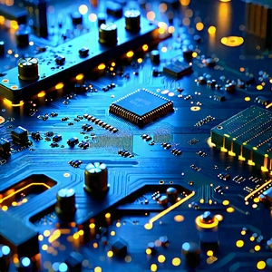 Circuit Board With Laser Scanning With Close-up Computer