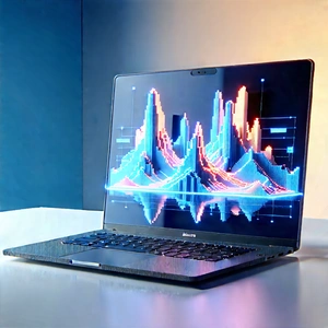 Laptop with data visualization