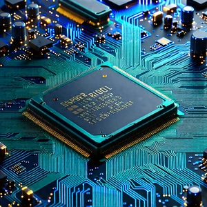 Close-up of microprocessor