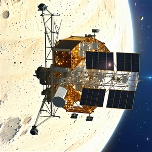 A Spacecraft Is Shown In A Close-up View, With A Large Dome On Top