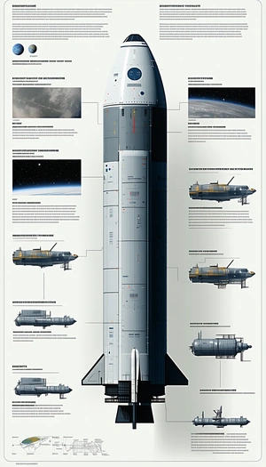 A Poster Is Displayed With A Rocket Ship On It
