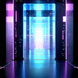 Quantum computer with neon accents