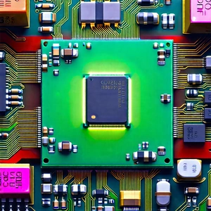 Close-up of microprocessor