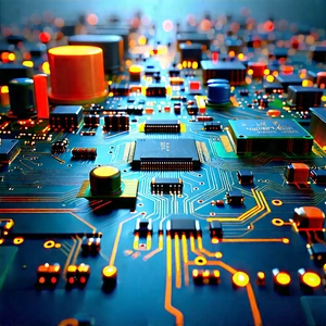 Close-up of electronic circuit