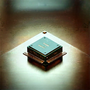 Close-up Of Microprocessor With Small Square