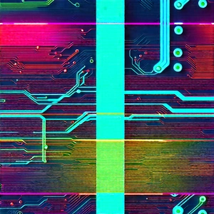 Circuit board with neon accents