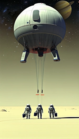 In The Image, There Is A Large Airship Floating In The Sky