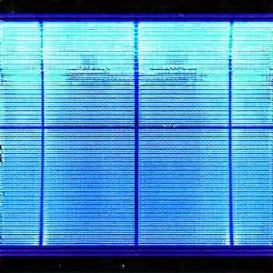 Solar panel with blue light glow