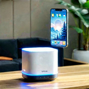 Smart Home Device With Digital Artwork With Smartphone Picture