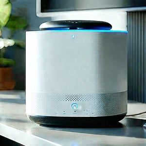 Smart Home Device With (digital:1.43) Artwork With Small, Silver