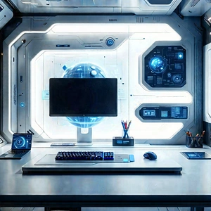 Futuristic Tech Startup Office With Image, There