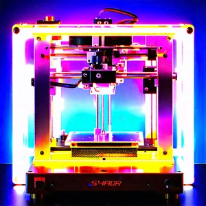 3d printer with neon accents