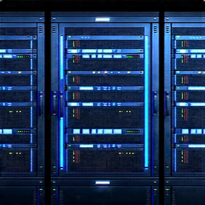Server rack with data streams