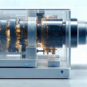 Quantum computer with laser scanning