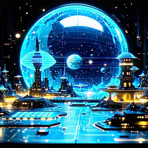 Futuristic Tech Startup Office With Futuristic Scene,