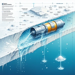 A Large, Yellow And Orange Pipe Is Being Pumped Through A Frozen Landscape
