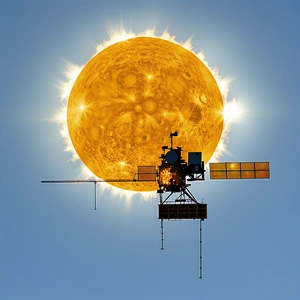 A Large Satellite Dish Mounted On A Metal Structure