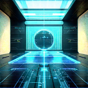 Futuristic Research Laboratory With Image, There