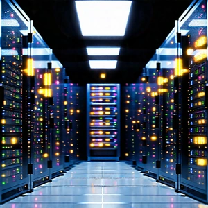 Server rack with data streams