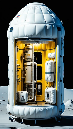 A White Space Shuttle With A Large White Balloon Attached To It