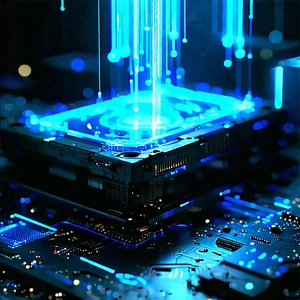 Quantum Computer With Data Streams With Image, There