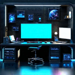 (futuristic:1.1) (digital:1.3) workspace