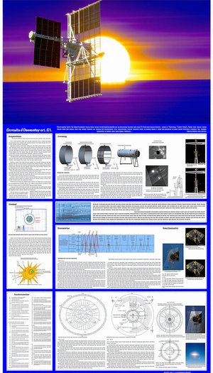 The Image Is A Poster That Features A Space Shuttle And A Satellite