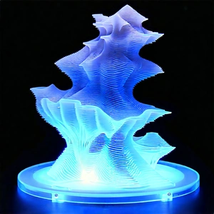 3d printer with blue light glow