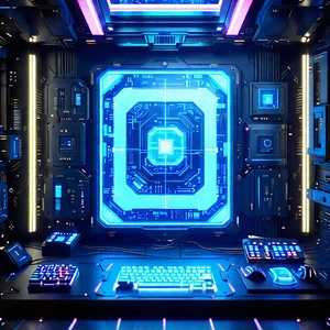 Quantum computer with neon accents