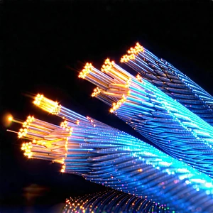 Close-up Of Fiber Optic Cables With Close-up Blue