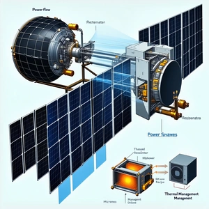 The Image Is A Diagram Of A Spacecraft With Various Components Labeled