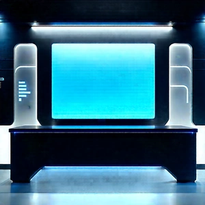 Futuristic tech startup office
