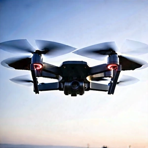 Drone With Digital Artwork With Black White