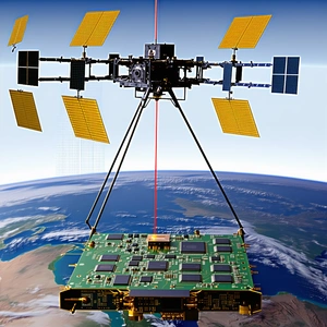 A Satellite Dish With A Satellite On Top Of It