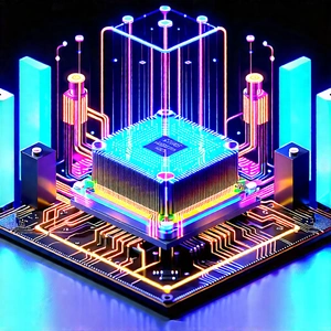 Quantum computer with neon accents