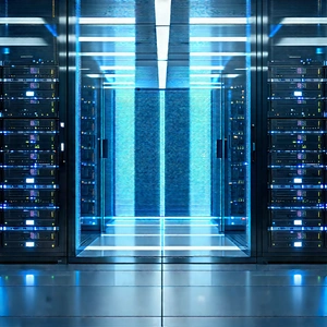Server Rack With Laser Scanning With Image, There