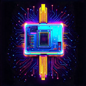 Quantum computer with neon accents