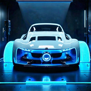 Automotive Technology In Manufacturing Facility With White Sports