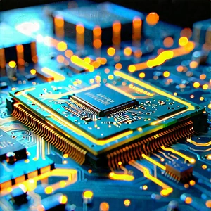 Close-up Of Microprocessor With Close-up Computer