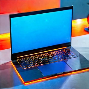 Laptop With Glowing Screen With Laptop Computer